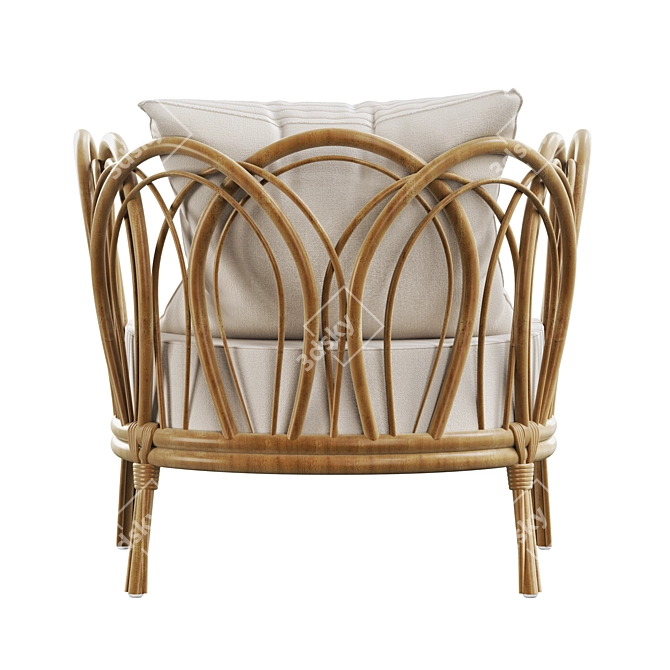 Title: Modern Rattan Melody Chair 3D model image 4