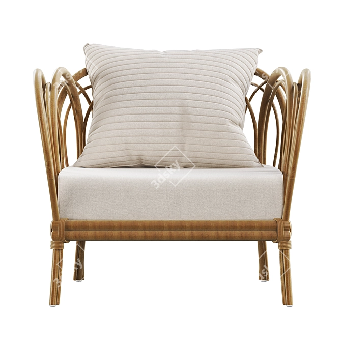 Title: Modern Rattan Melody Chair 3D model image 5