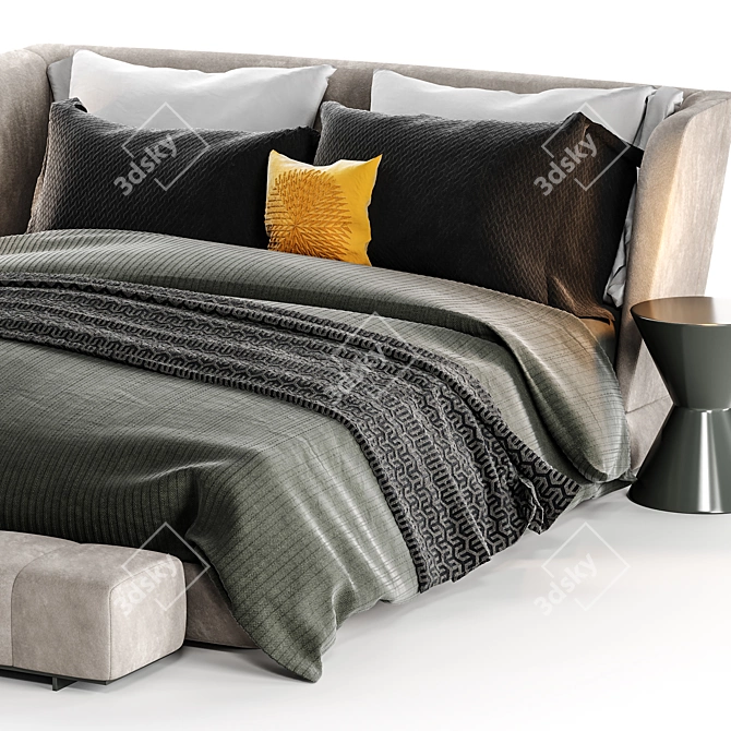 Title: Minotti Reeves Bed: Sleek and Stylish 3D model image 4