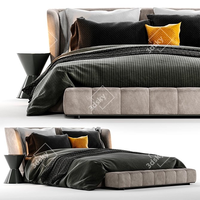 Title: Minotti Reeves Bed: Sleek and Stylish 3D model image 7