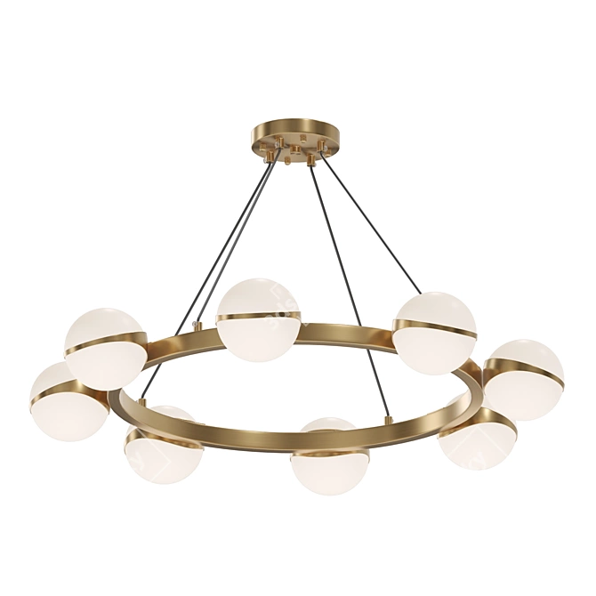 Bronze Glass Pendant Chandelier 3D model image 1