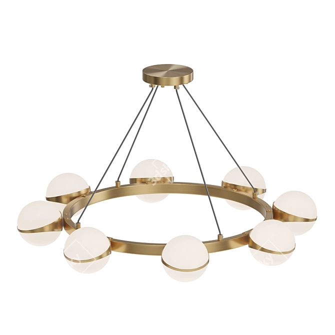 Bronze Glass Pendant Chandelier 3D model image 2