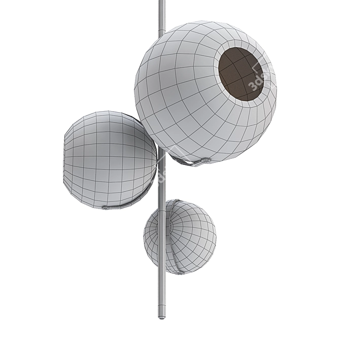 Radiant Ruby Suspension Lamp 3D model image 2