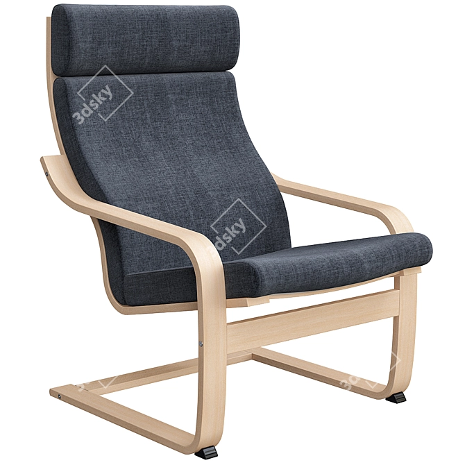 Poäng Birch Armchair: Stylish and Comfortable 3D model image 4