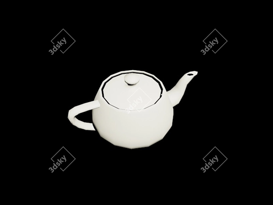 Elegant Glass Teapot 3D model image 1