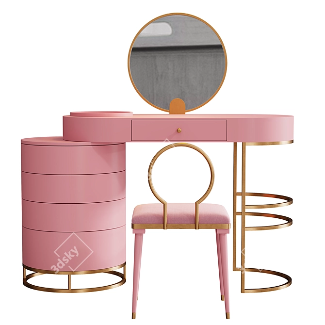 Swivel Mirror Makeup Vanity 3D model image 3