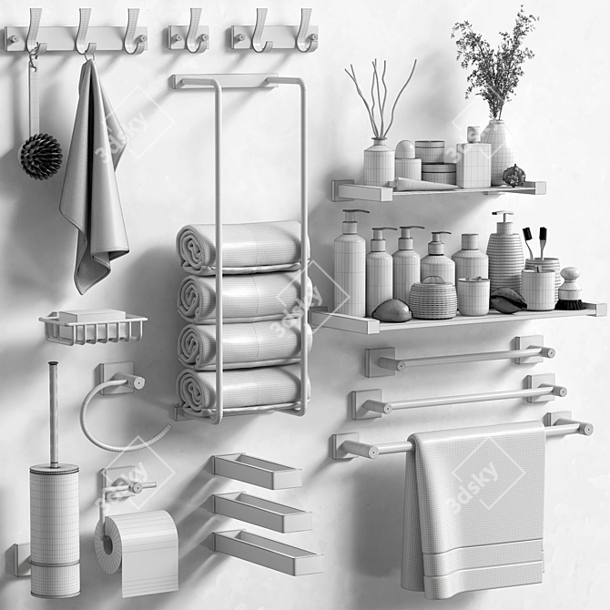 2015 Bathroom Accessories Set 3D model image 4