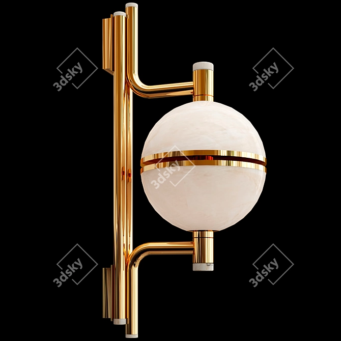 Elegant Brass Wall Lamp 3D model image 1