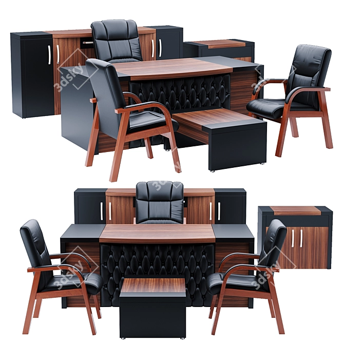 Executive Office Furniture Set 3D model image 1