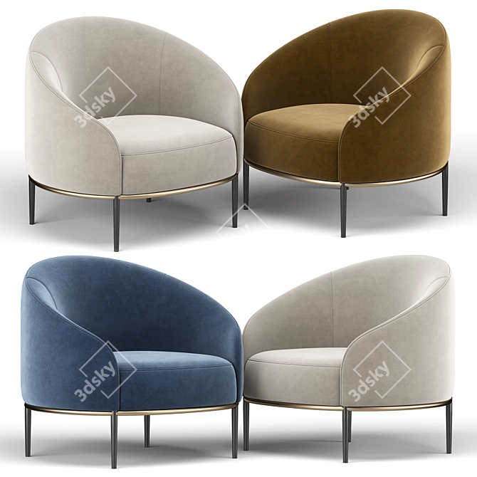 Elegant and Comfy Yoisho Armchair 3D model image 2