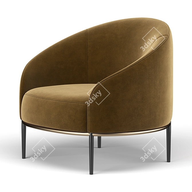 Elegant and Comfy Yoisho Armchair 3D model image 4