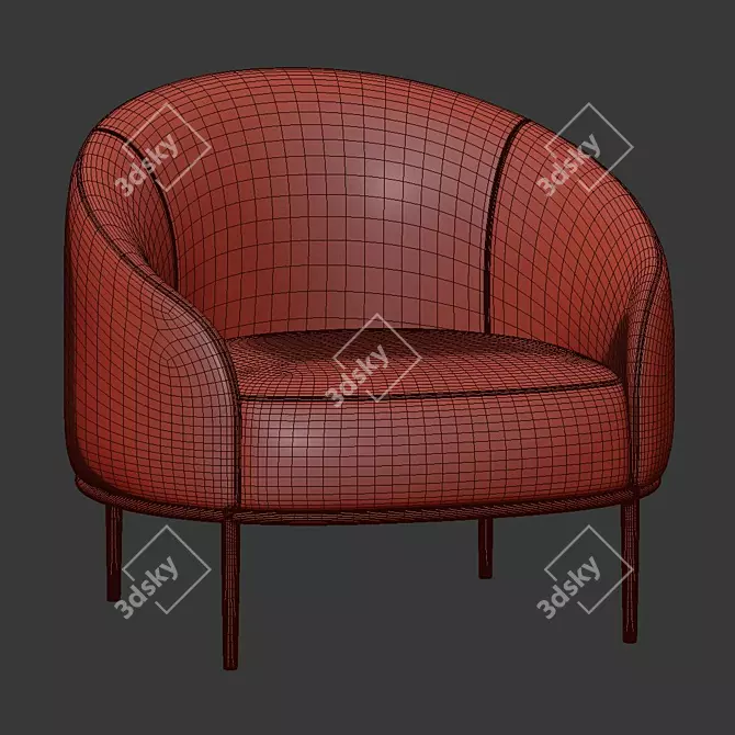 Elegant and Comfy Yoisho Armchair 3D model image 5