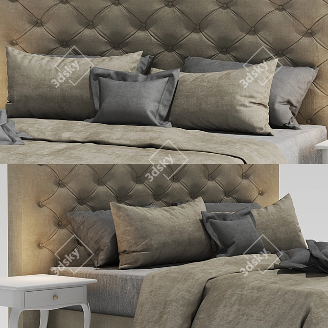 2015 Bed: MM Dimensions, High-Quality Design 3D model image 2