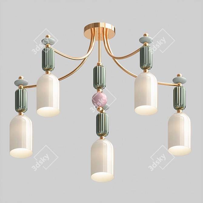 Iris Ceiling Chandelier: Elegant Light Fixture 3D model image 2