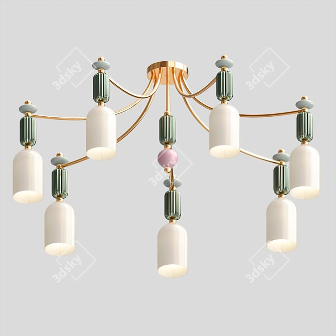 Iris Ceiling Chandelier: Elegant Light Fixture 3D model image 3