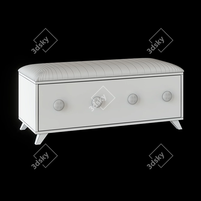 Modern Heri Leather Bench 3D model image 5