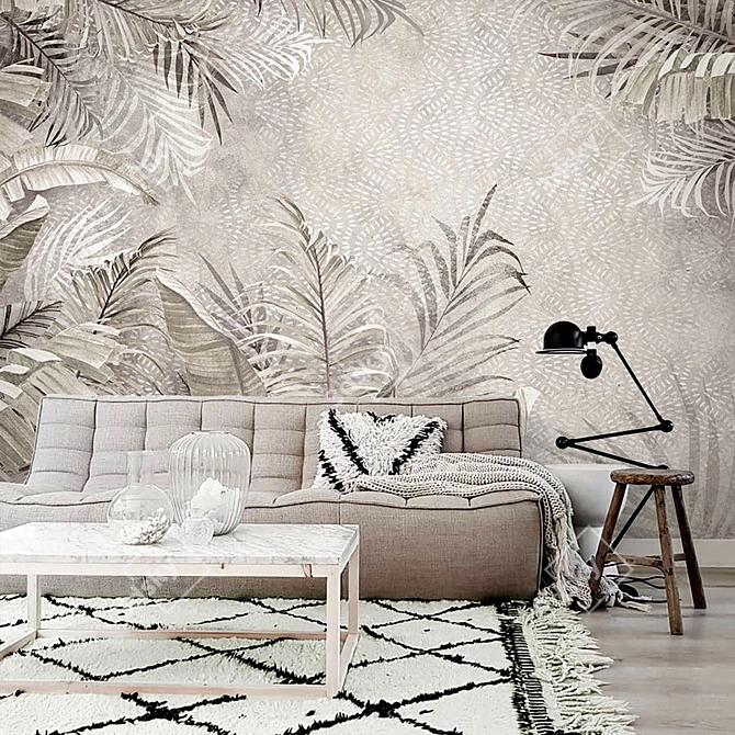 Ethnical Leaves Wallpaper | Eco-friendly & Customizable 3D model image 4