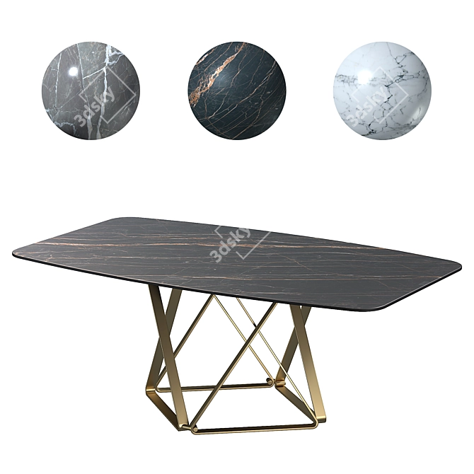 Italian Delta Bontempi Casa Table | Stylish Marble Finish 3D model image 1