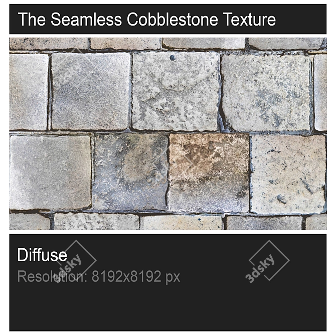 Seamless Cobblestone Texture - High Resolution 3D model image 1