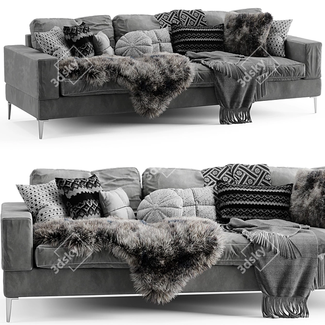 Elegant Capri Sofa: Modern Comfort & Style 3D model image 1