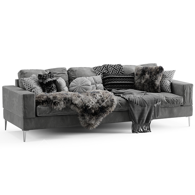Elegant Capri Sofa: Modern Comfort & Style 3D model image 3