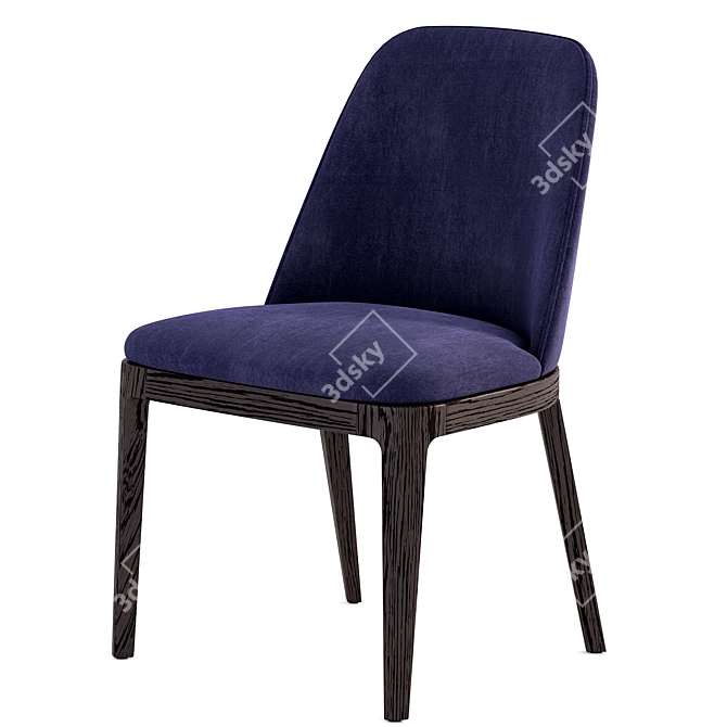 Modern Margot Wood Chair: Stylish and Sturdy 3D model image 2