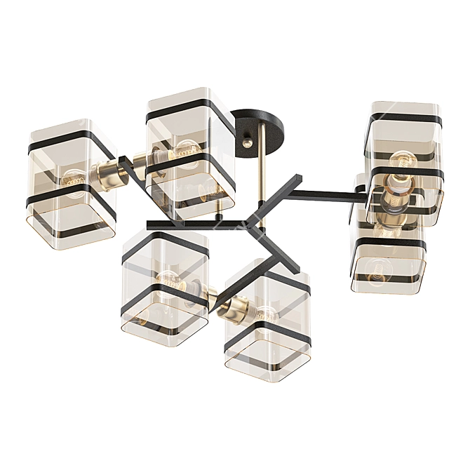 Claso 6: Elegant 6-Light Ceiling Chandelier 3D model image 1