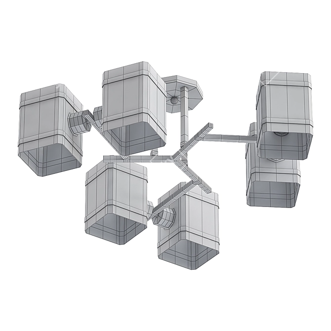 Claso 6: Elegant 6-Light Ceiling Chandelier 3D model image 2