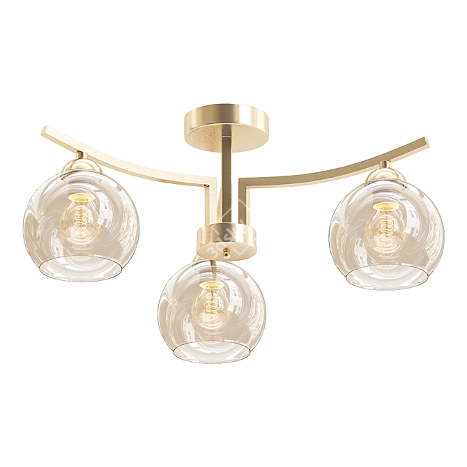 Gold Pearl Beige Chandelier 3D model image 1