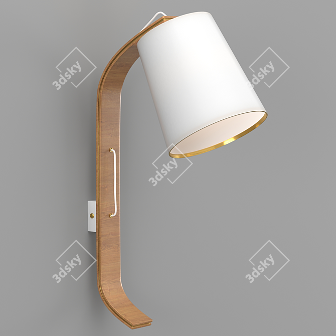 Elegant White Wall Lamp 3D model image 1