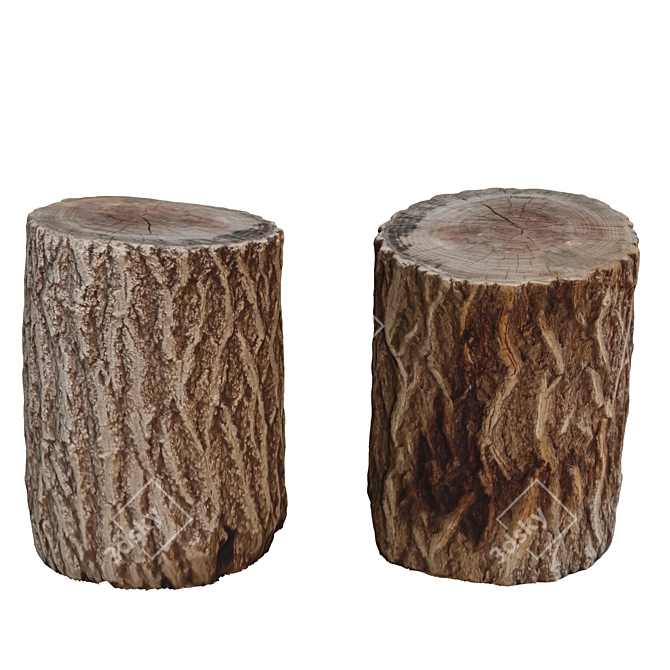 7-Polygon Tree Trunk: Unwrapped 3D model image 1