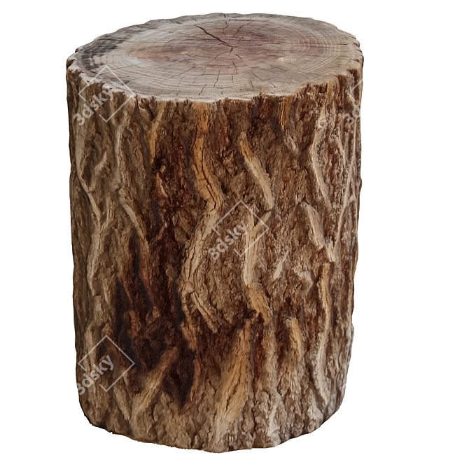 7-Polygon Tree Trunk: Unwrapped 3D model image 2