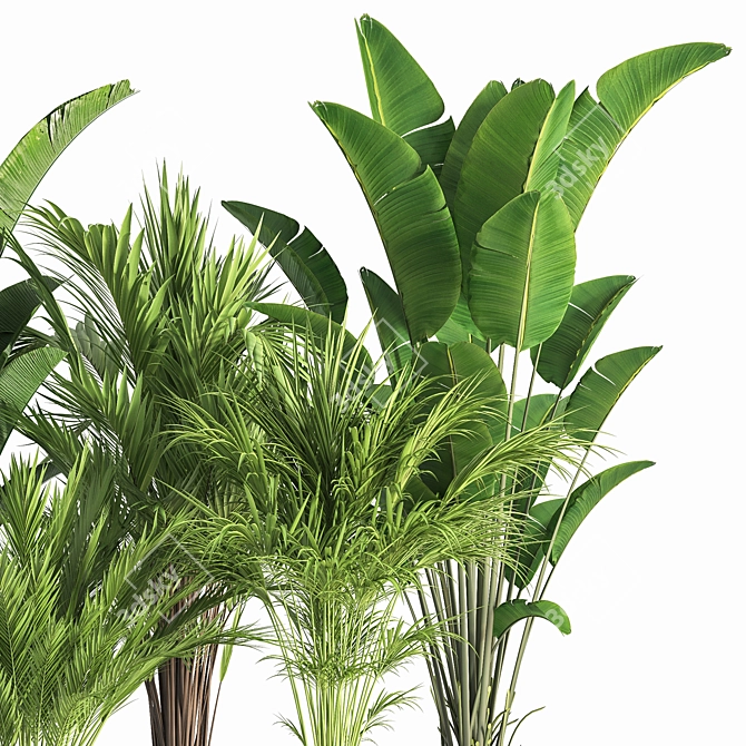 Indoor Oasis: 42-Piece Plant Set 3D model image 4