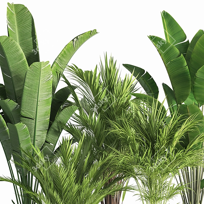 Indoor Oasis: 42-Piece Plant Set 3D model image 5