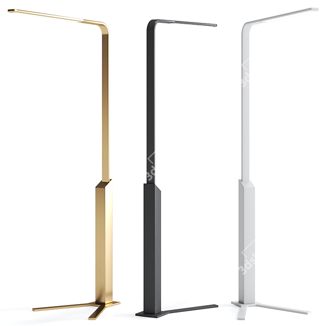 Sleek Flat Floor Lamp 3D model image 1