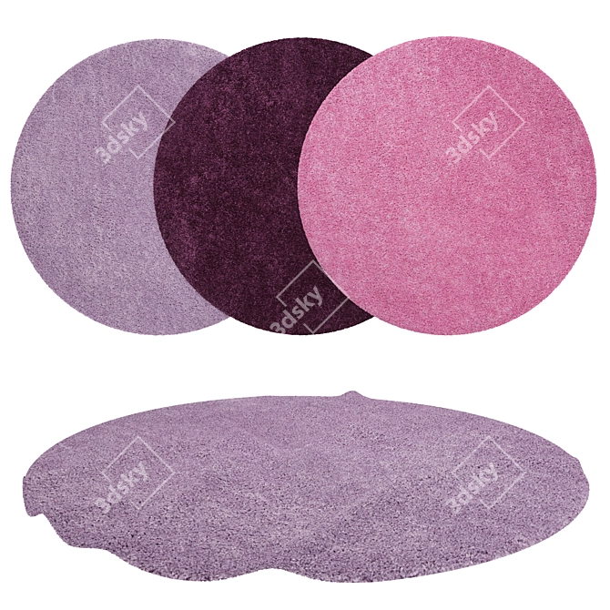 Round Rugs Set with Variations 3D model image 1