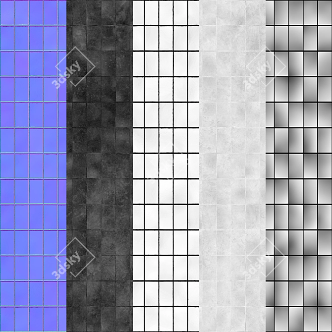 Golden Tile PBR Material - Seamless Textures 8192x8192 3D model image 4