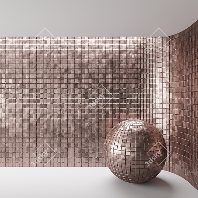 Golden Tile PBR Material - Seamless Textures 8192x8192 3D model image 5