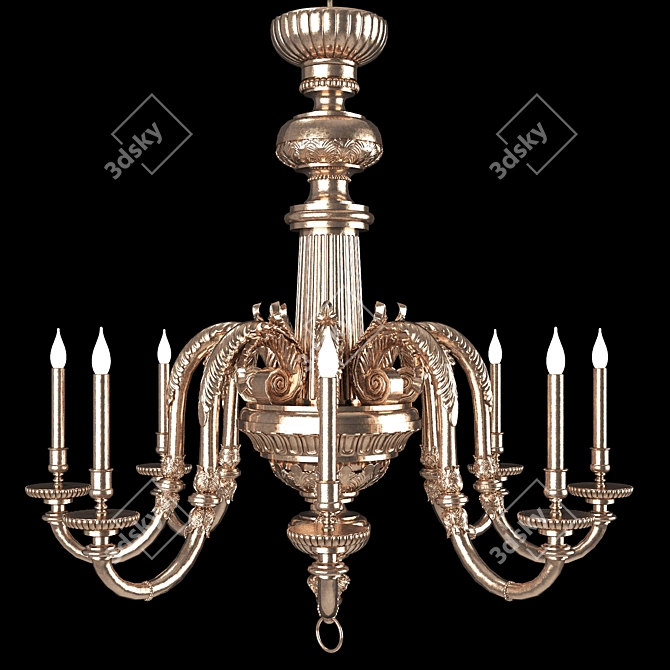 Elegant Brass Chandelier X 3D model image 2