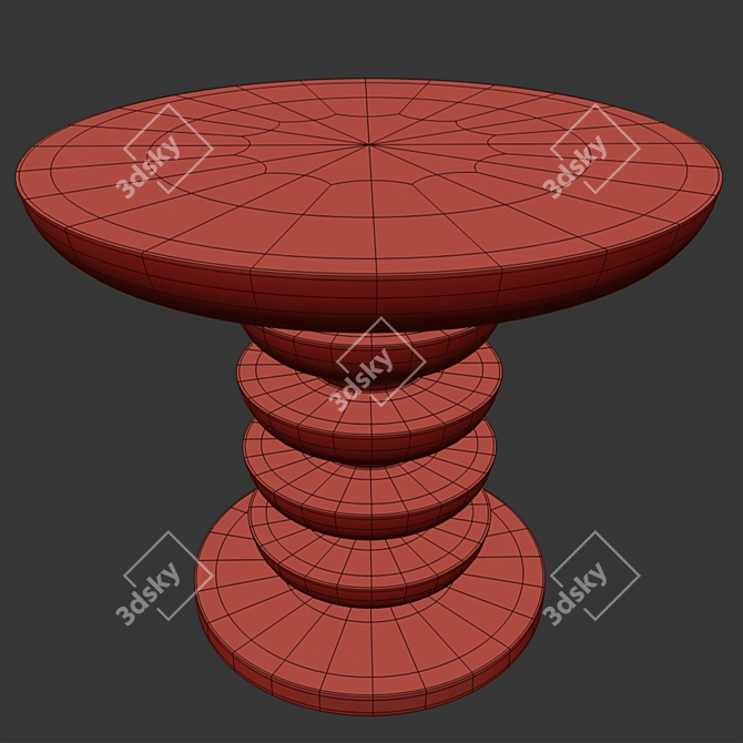 Pimar Ondulation - Lecce Stone Garden Table 3D model image 5