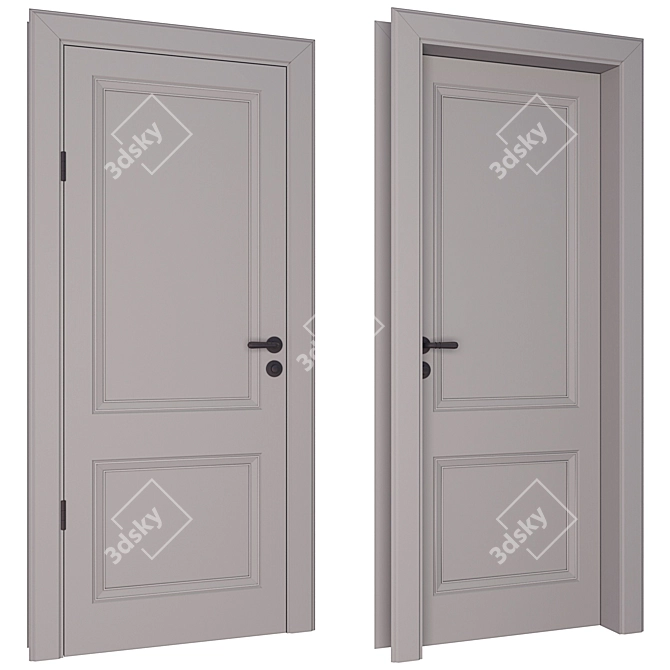 Elegant Classic Door - 02 3D model image 2