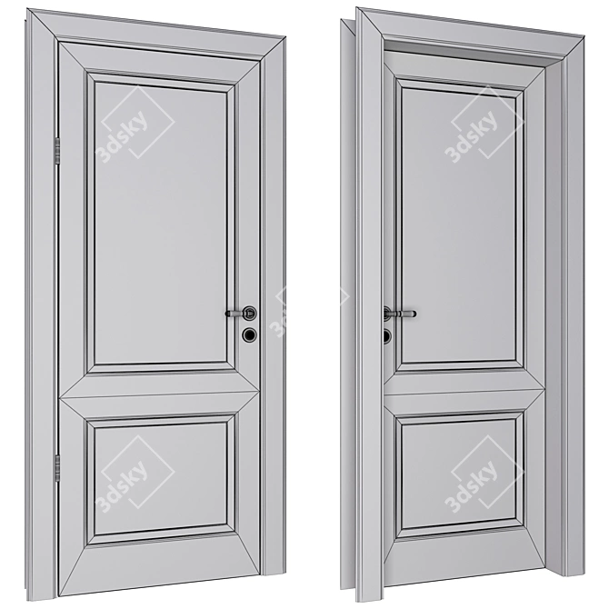 Elegant Classic Door - 02 3D model image 3