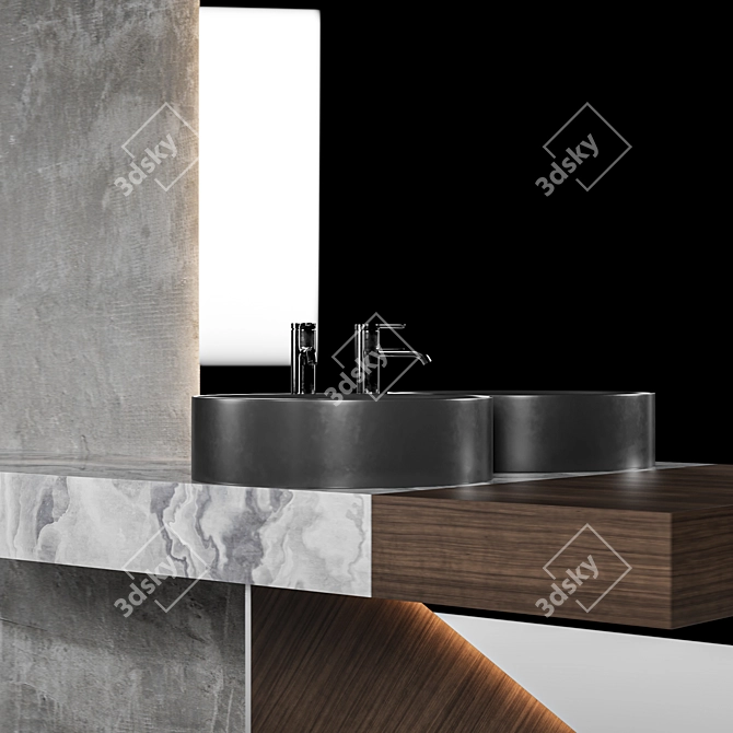 Modern Bathroom Furniture Set 7 3D model image 4