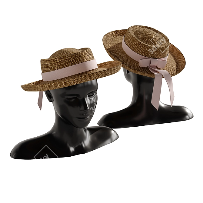 Fashionable Woman Hat 4 3D model image 3