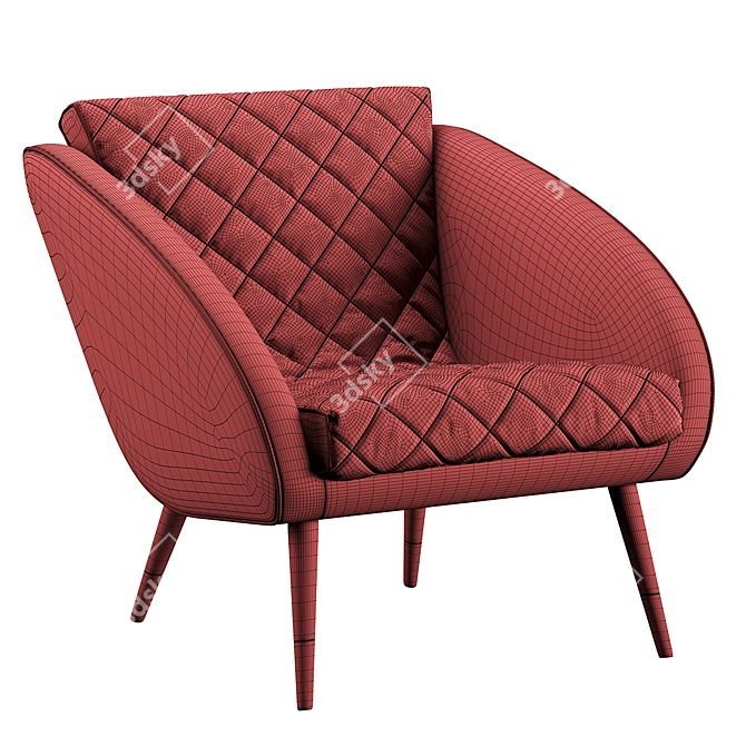 Minnesota Armchair: Sleek and Comfortable 3D model image 7