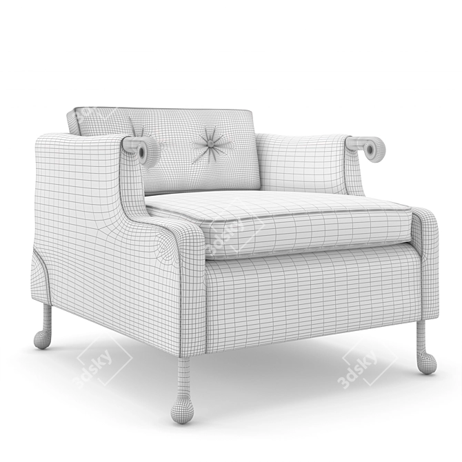 BDDW Abel: Sophisticated Club Chair 3D model image 5