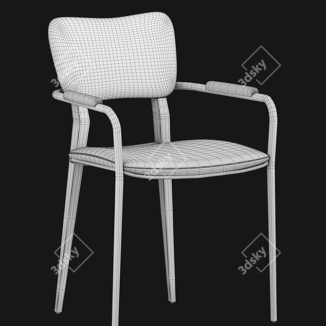 Elegant Ebony Klee Dining Chair 3D model image 6