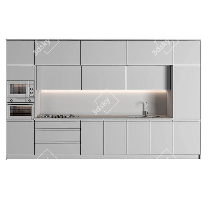 Modern Modular Kitchen: High-Quality 3D Model 3D model image 7