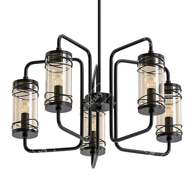 Modern Black Ceiling Chandelier 3D model image 1