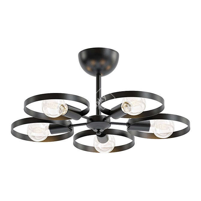 Elegant Brown Ceiling Chandelier 3D model image 1